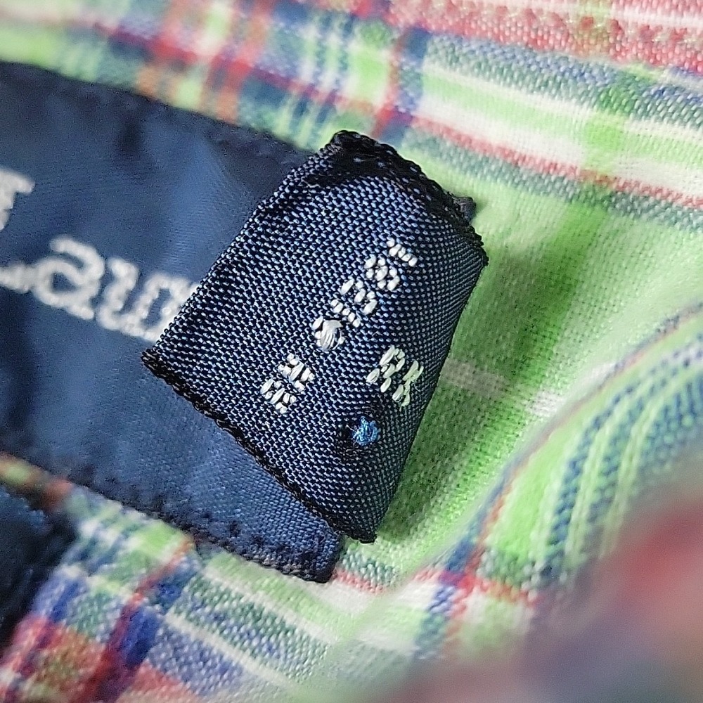 Ralph Lauren Blake Fit Plaid Shirt Mens L Green Multicolor Short Sleeve Button - Picture 8 of 10